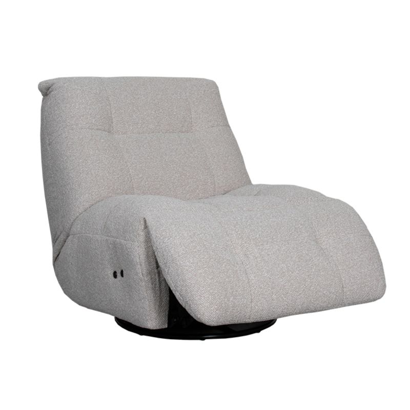 Elektrische Fauteuil Relax and Recharge 90x110x95 cm Naturel Royal Boucle | Zwart Metaal