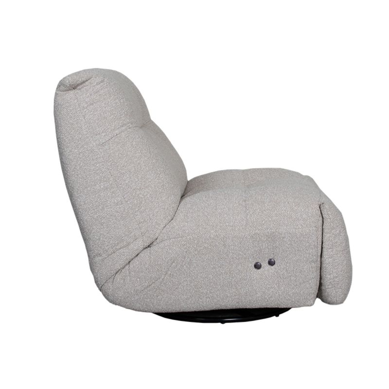 Elektrische Fauteuil Relax and Recharge 90x110x95 cm Naturel Royal Boucle | Zwart Metaal
