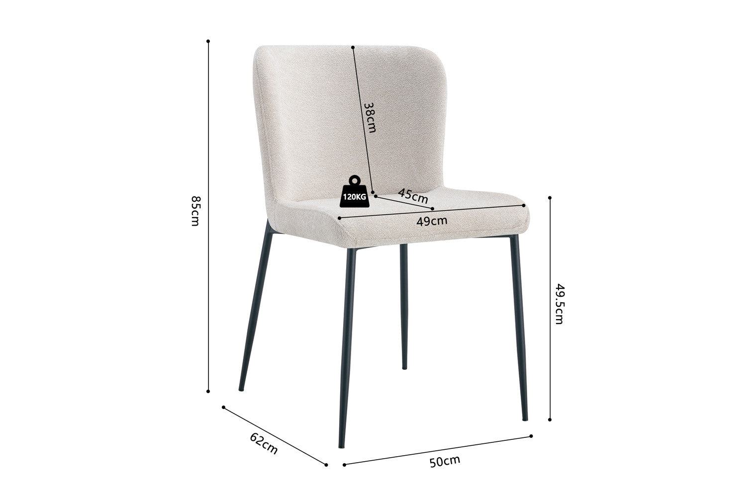 Stoel carvino Stof Fabb Raven 24 Beige