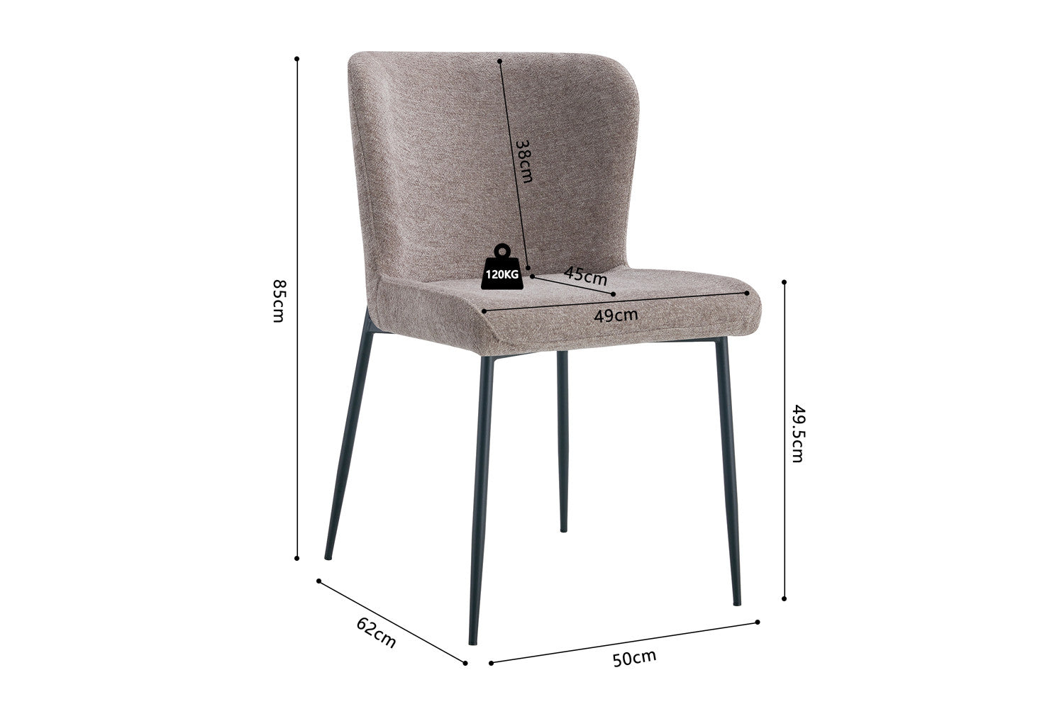 Stoel carvino Stof Fabb Raven 30 Zand