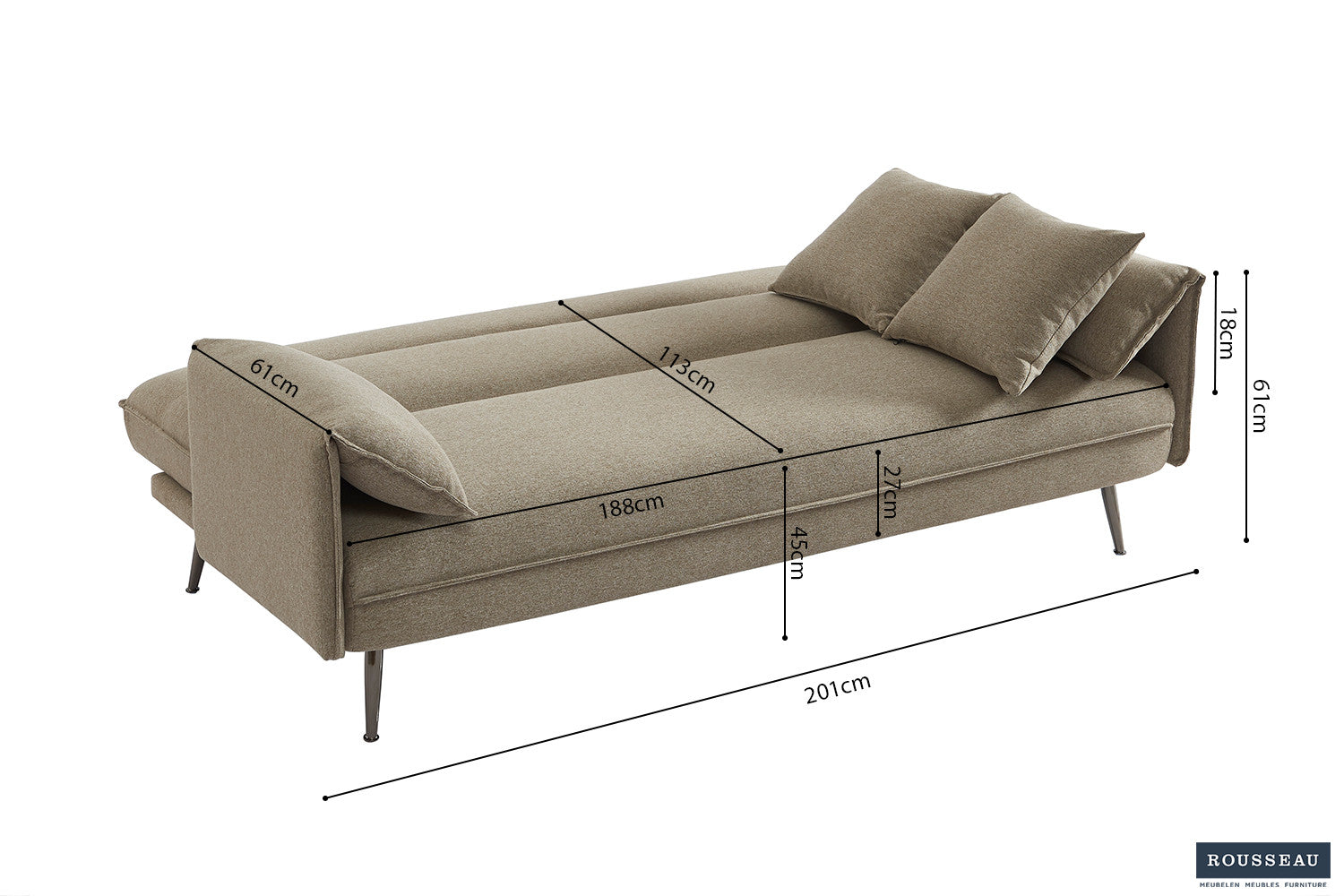 Slaapbank cor Stof Ote Family 4 Beige