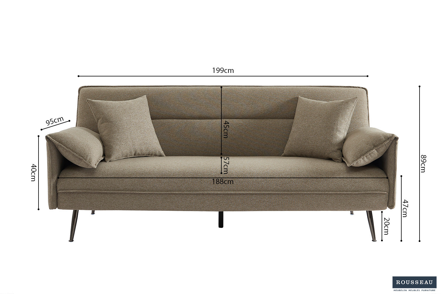 Slaapbank cor Stof Ote Family 4 Beige