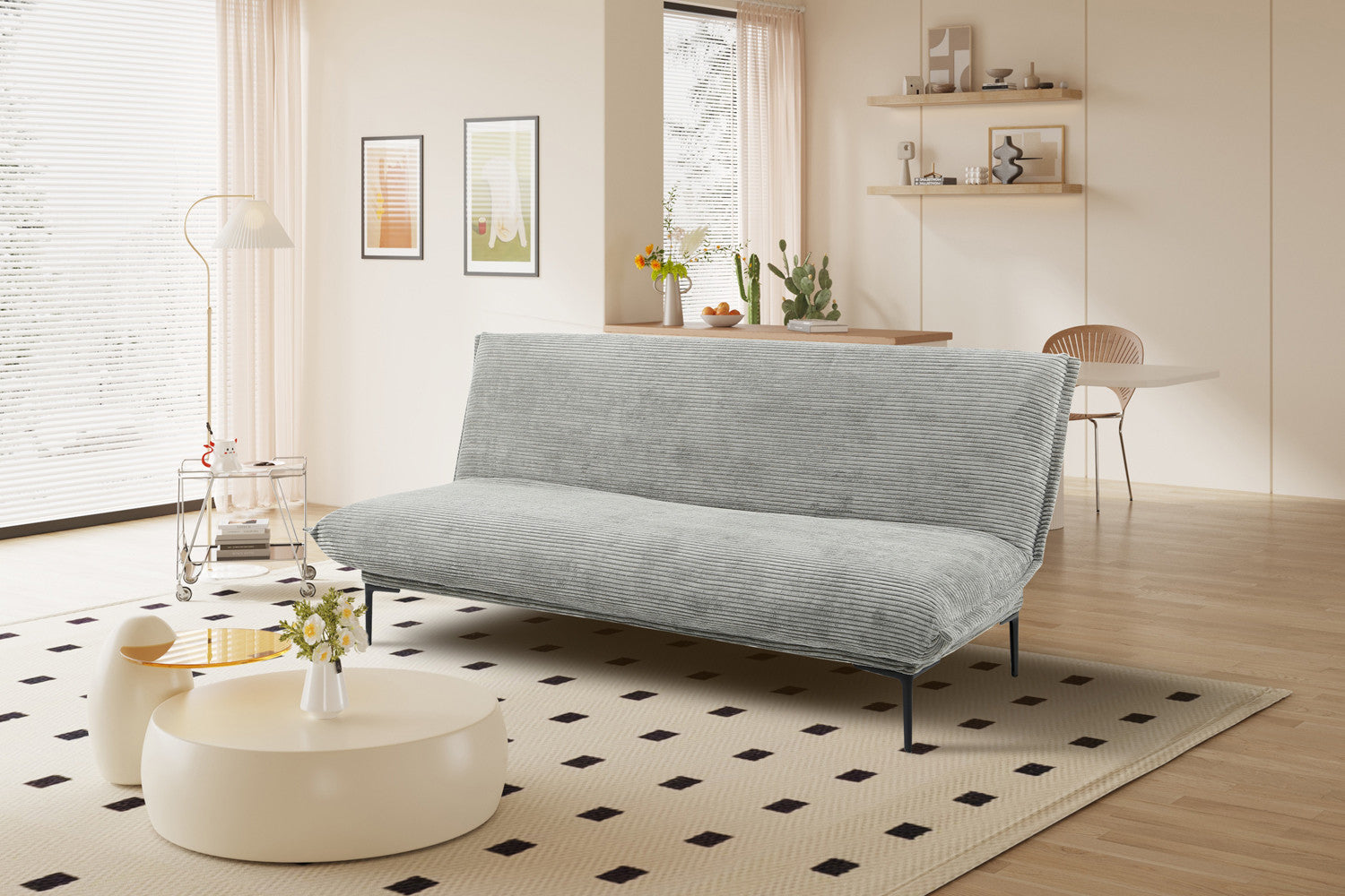 Slaapbank acord Corduroy Donkergrijs