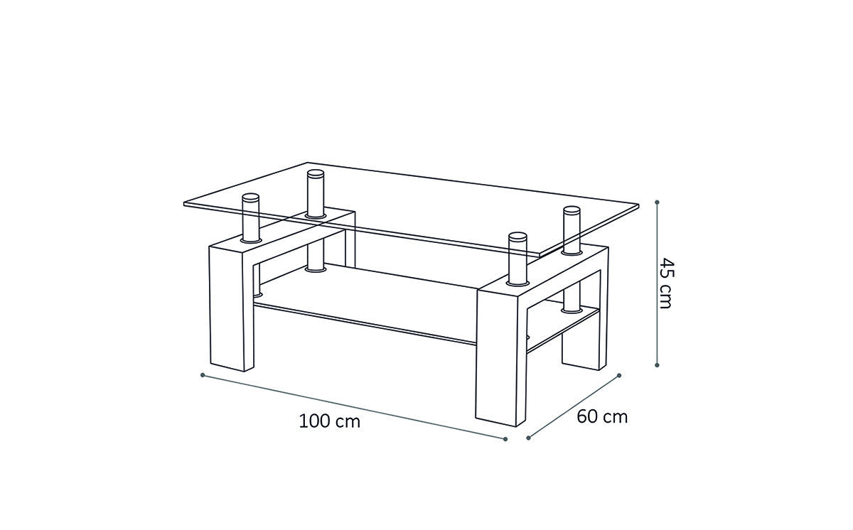 Salontafel zira Hoogglans zwart