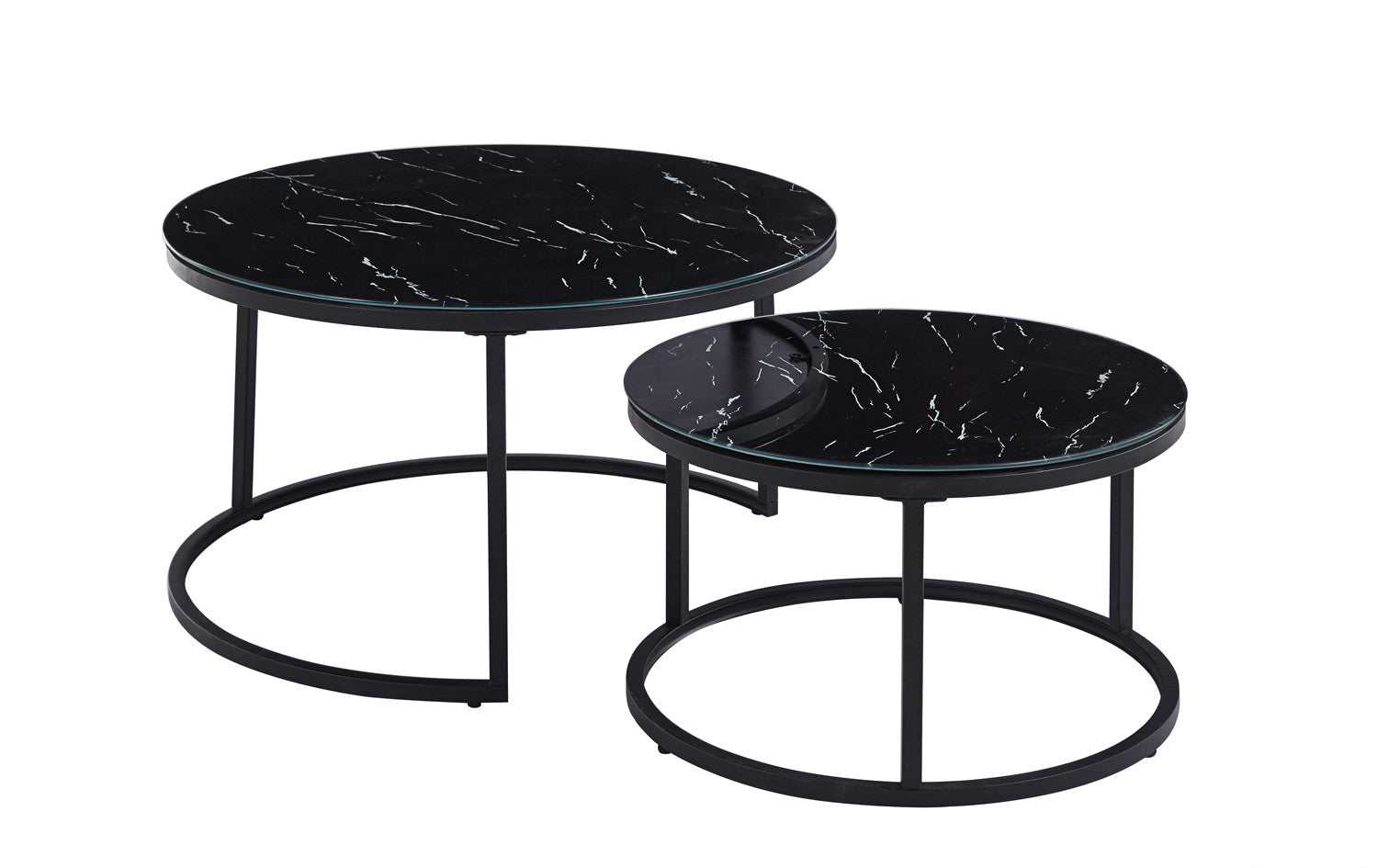 Salontafel sola Decor Glas Marmer Zwart