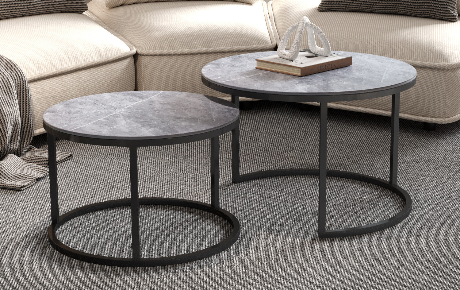 Salontafel sola Decor Glas Steen Grijs