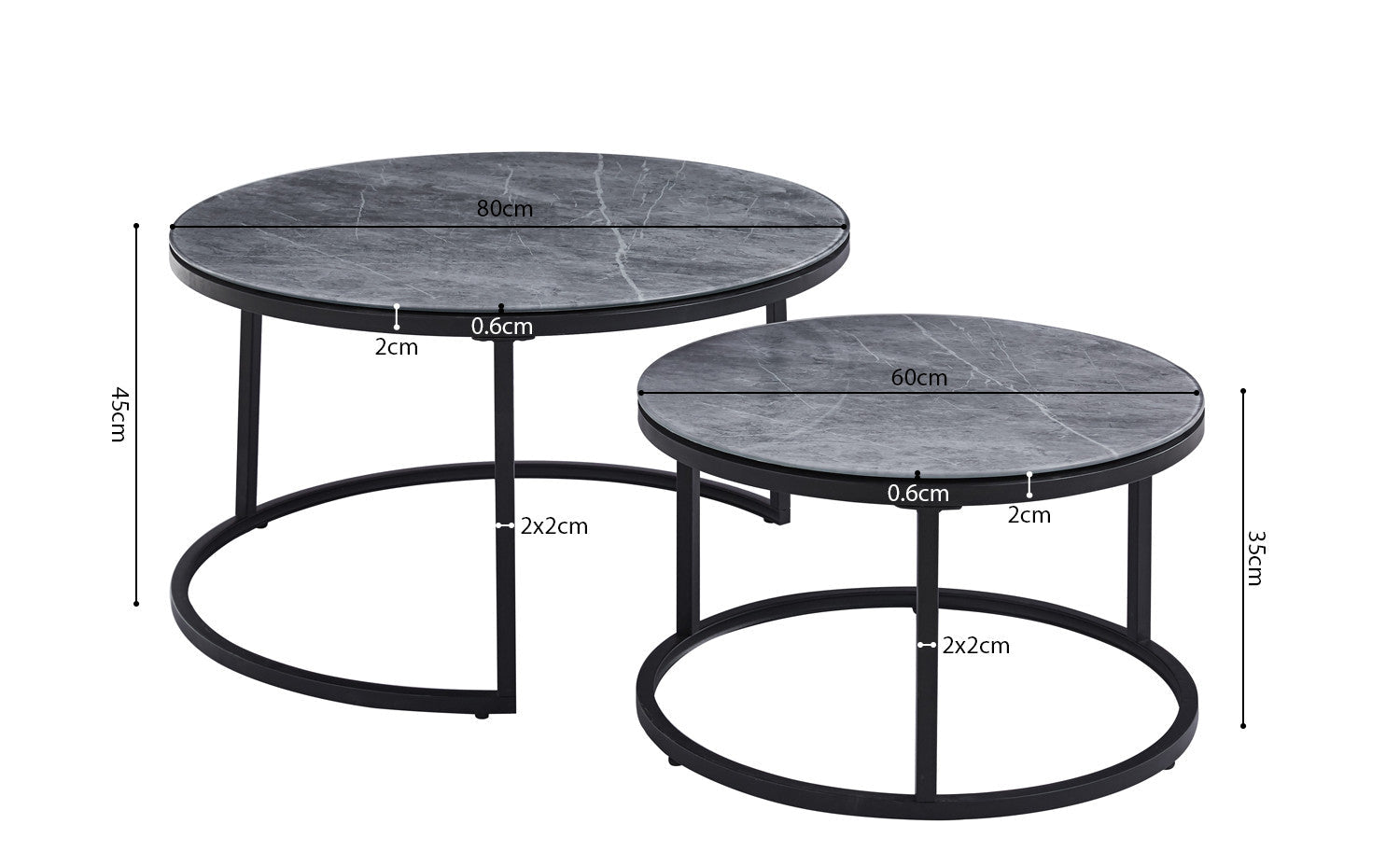 Salontafel sola Decor Glas Steen Grijs