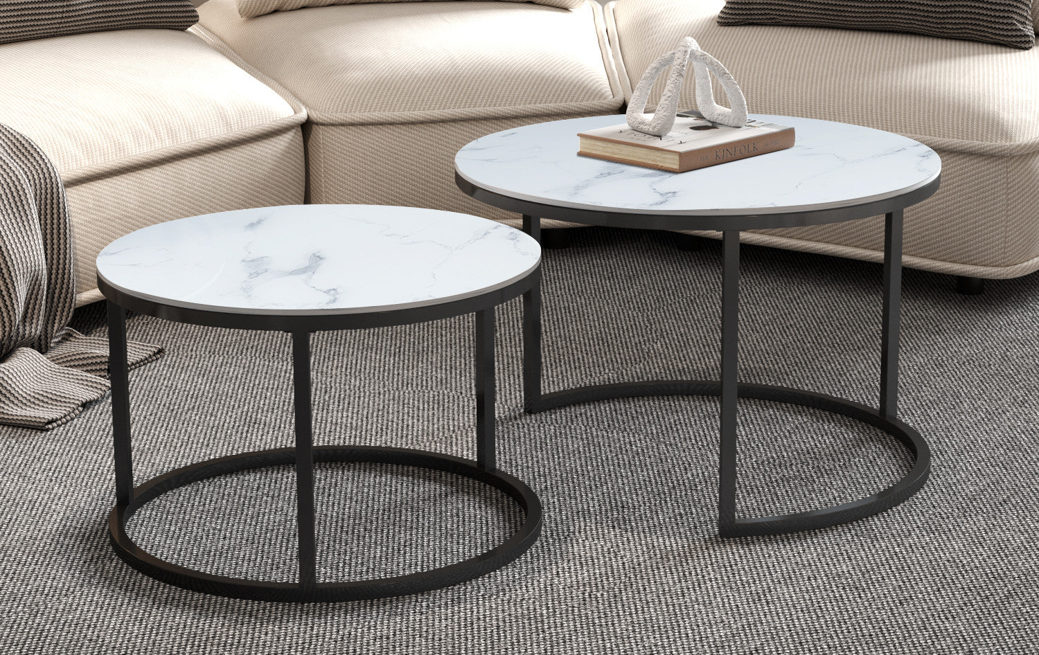 Salontafel sola Decor Glas Marmer Wit