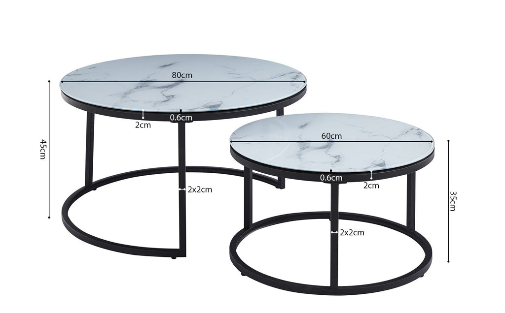 Salontafel sola Decor Glas Marmer Wit