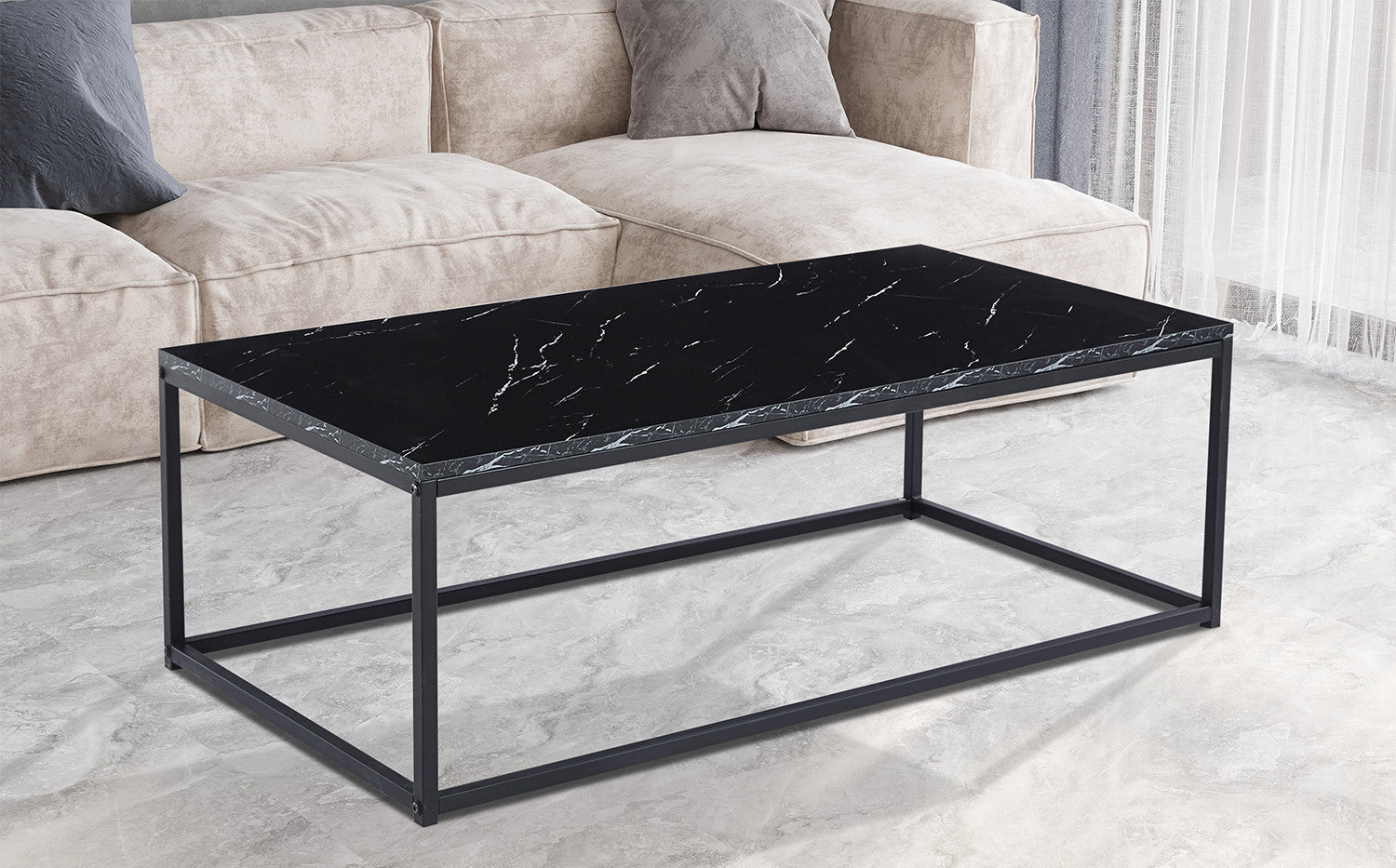 Salontafel yara Decor Marmer Zwart