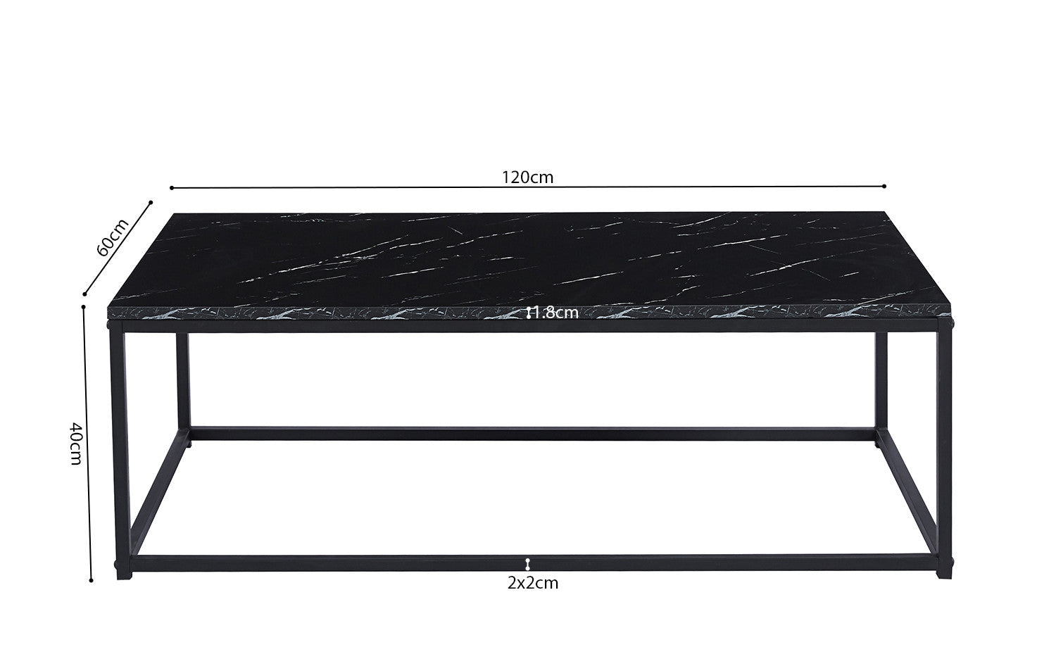 Salontafel yara Decor Marmer Zwart