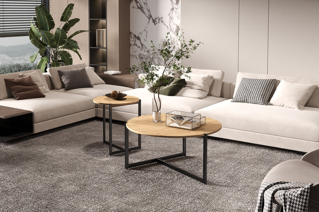 Set van 2 Salontafels caloras Decor Oude eik