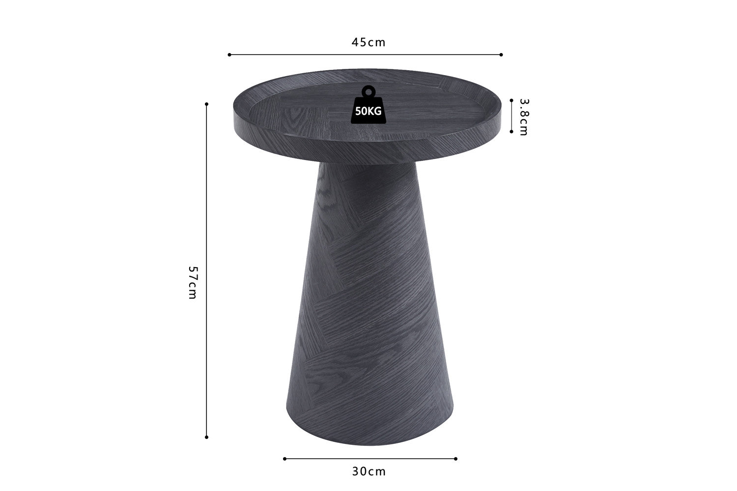 Salontafel novin 45 cm Decor Donkergrijs