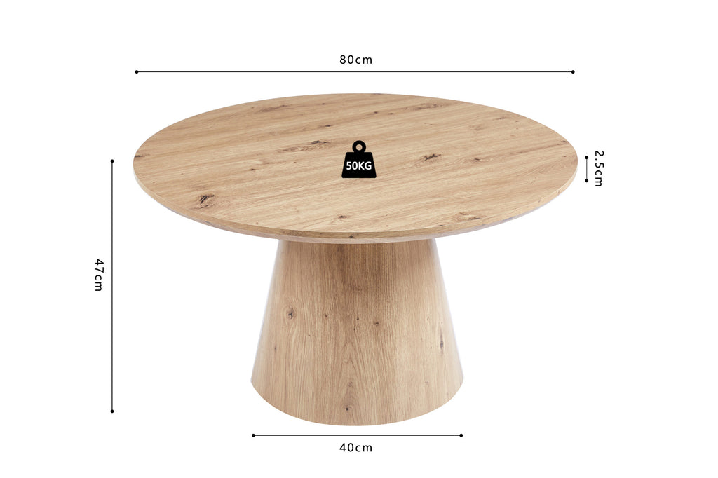 Salontafel tressa 80 cm Decor Oude eik