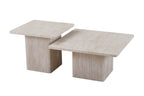 Set van 2 Salontafels tona Decor travertin Beige