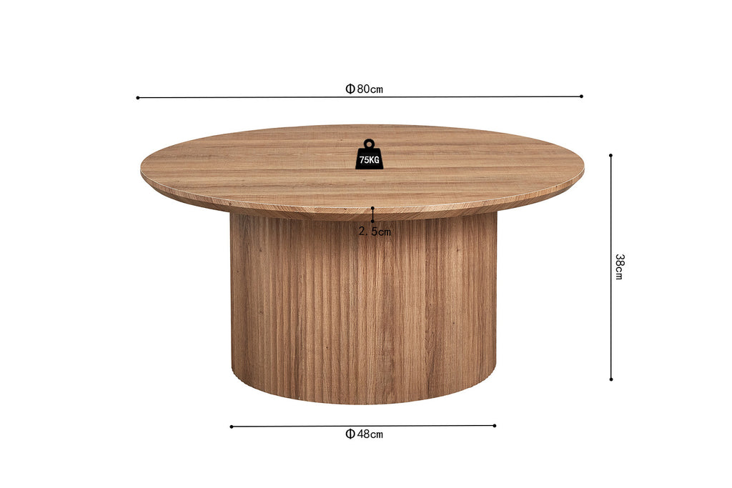 Salontafel vilano 80 cm Rond Decor Oude eik