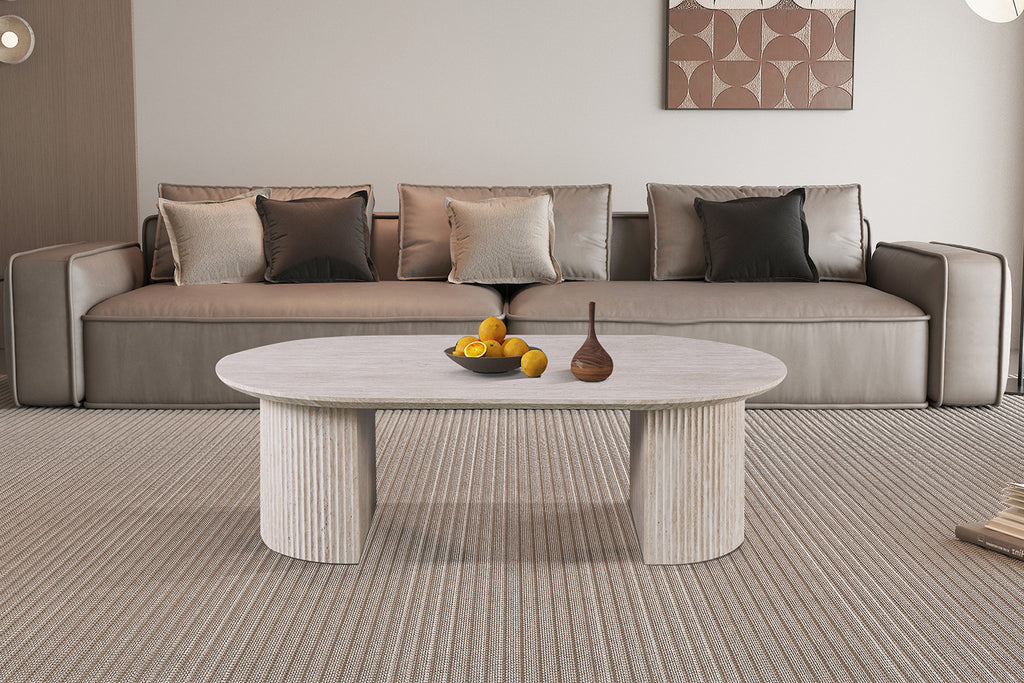Salontafel vilano 120 cm Ovaal Decor Travertin Beige