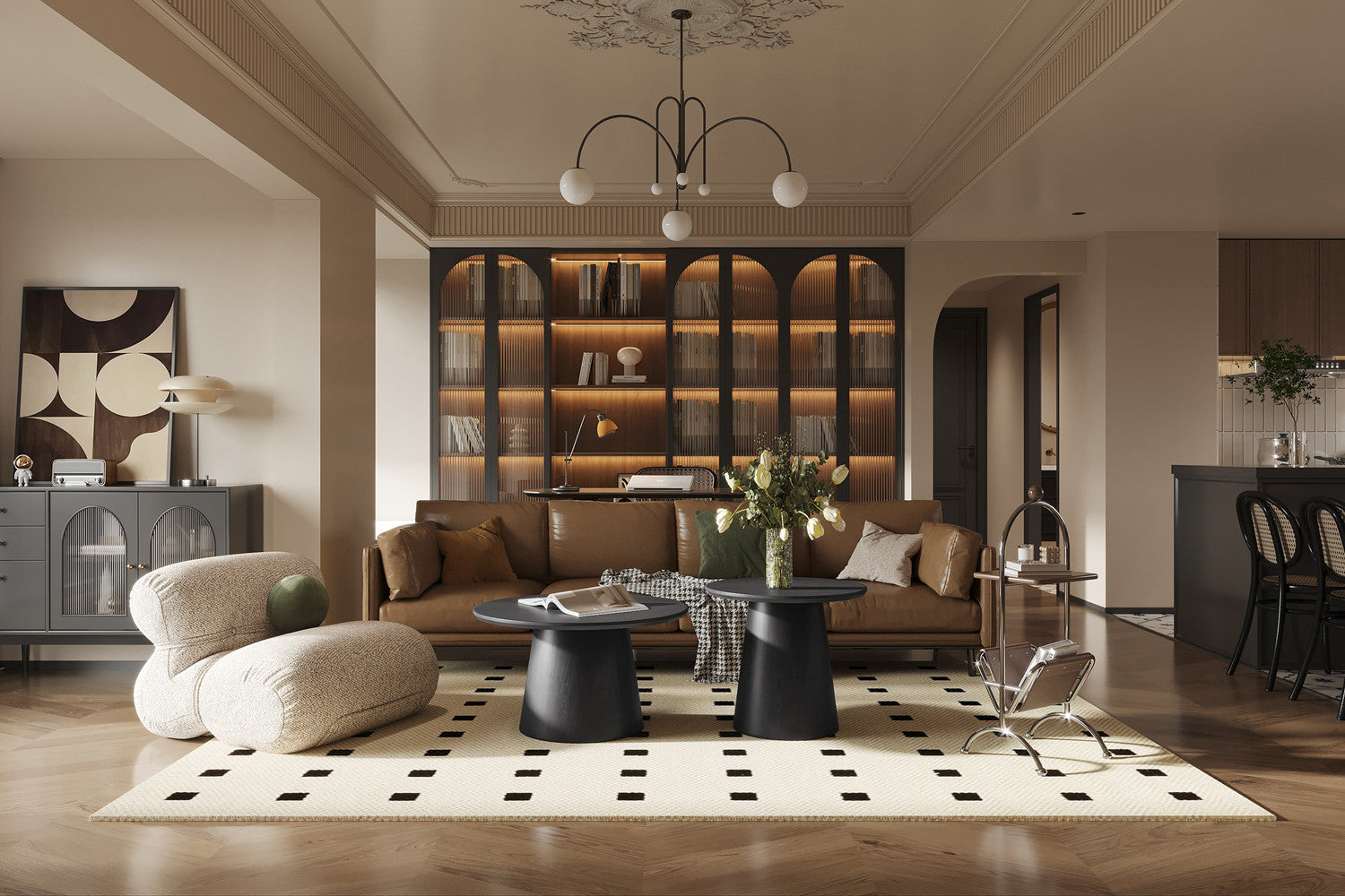 Bijzetttafel matt 60 cm Rond Decor Donkerbruin