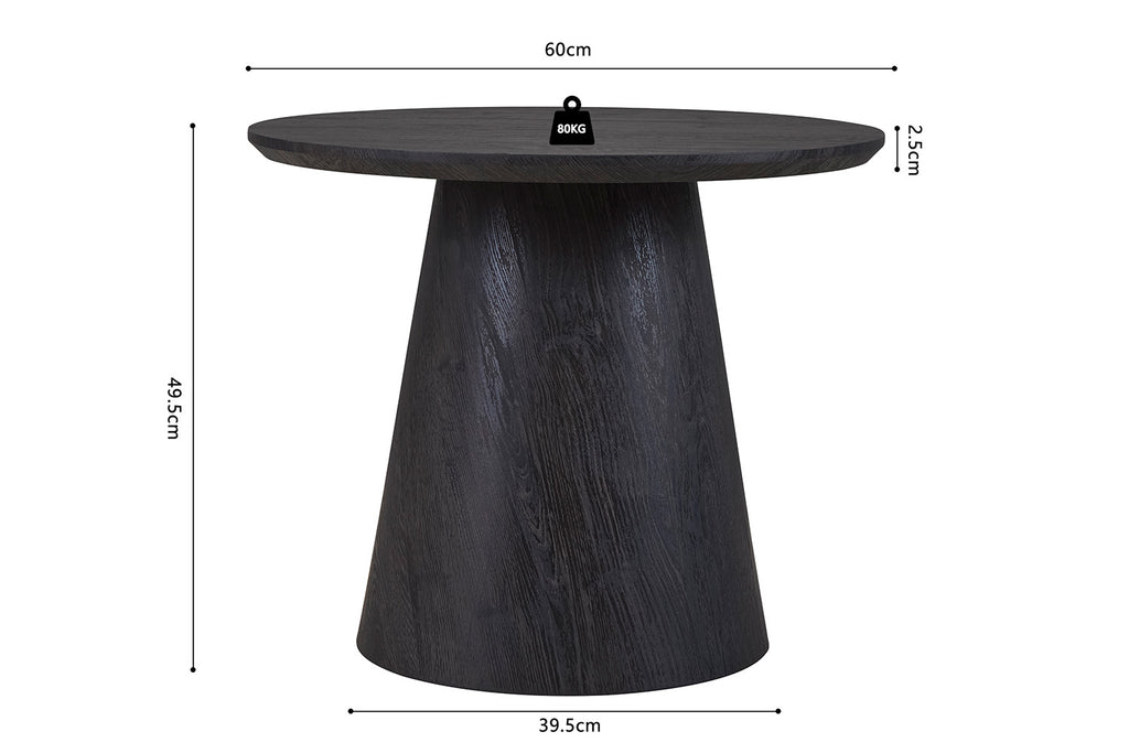 Bijzetttafel matt 60 cm Rond Decor Donkerbruin