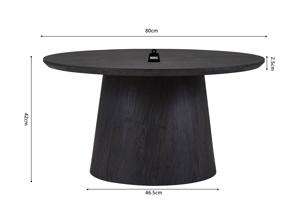 Salontafel alura 80 cm Rond Decor Donkerbruin