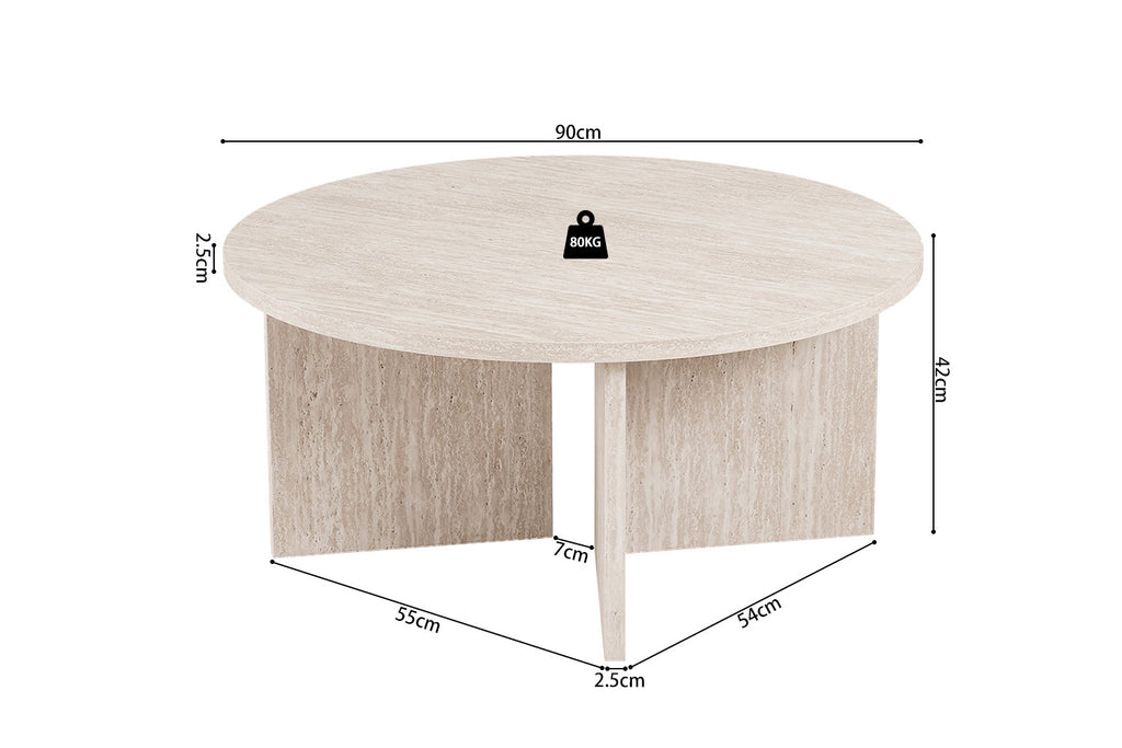 Salontafel 'Drasir' Rond Decor Travertin Beige