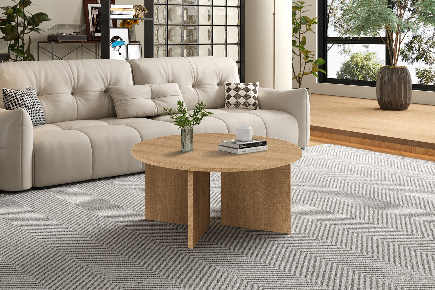 Salontafel 'Drasir' Rond Decor Eik Naturel