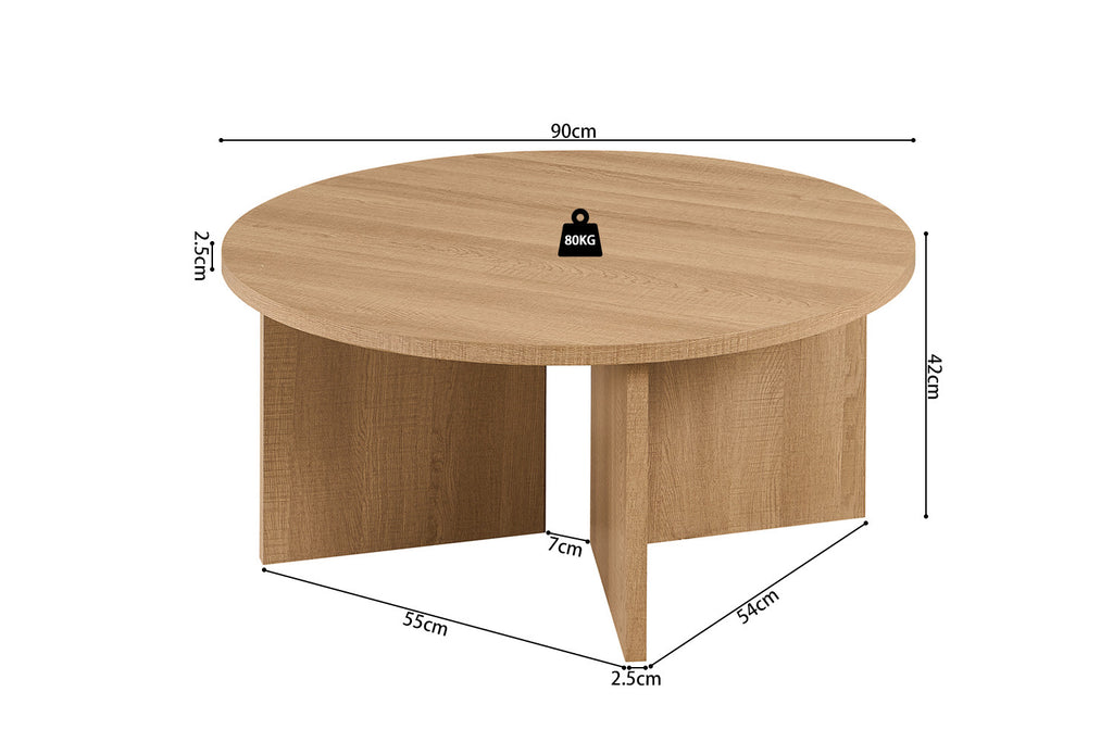 Salontafel 'Drasir' Rond Decor Eik Naturel
