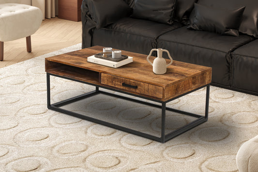 Salontafel sienna met lade Mango hout