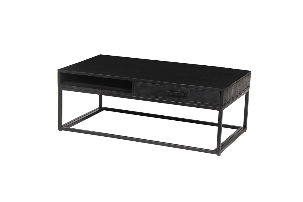Salontafel sienna met lade Mango hout zwart