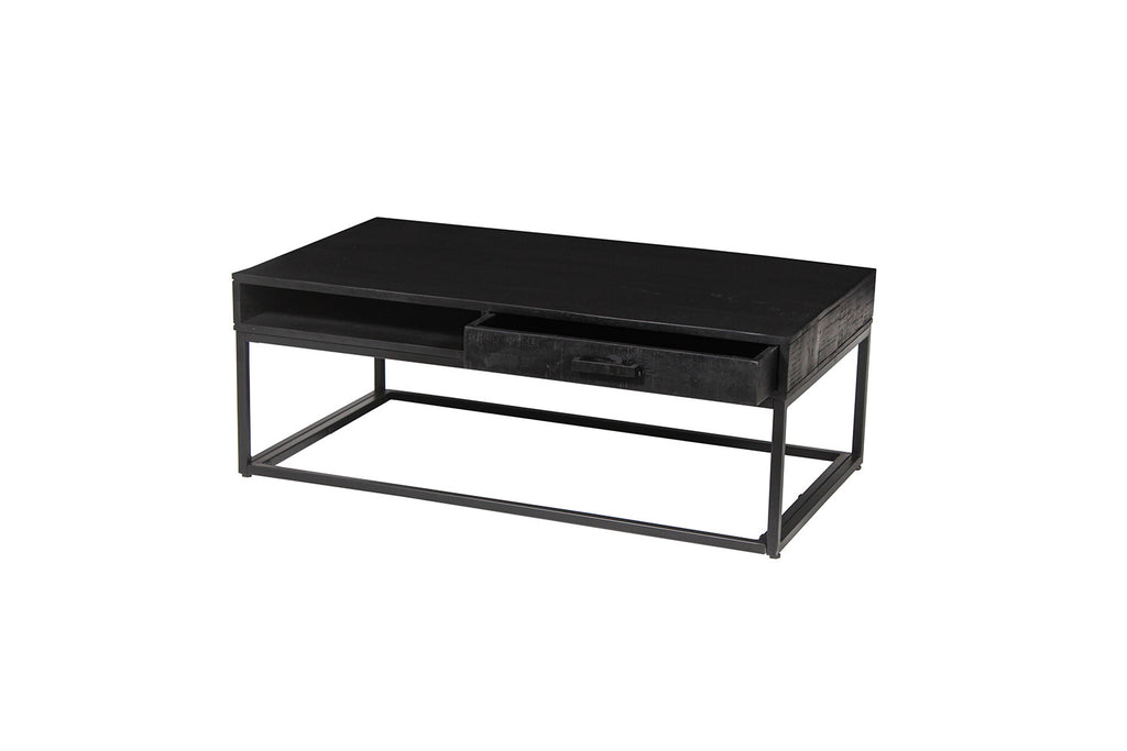 Salontafel sienna met lade Mango hout zwart