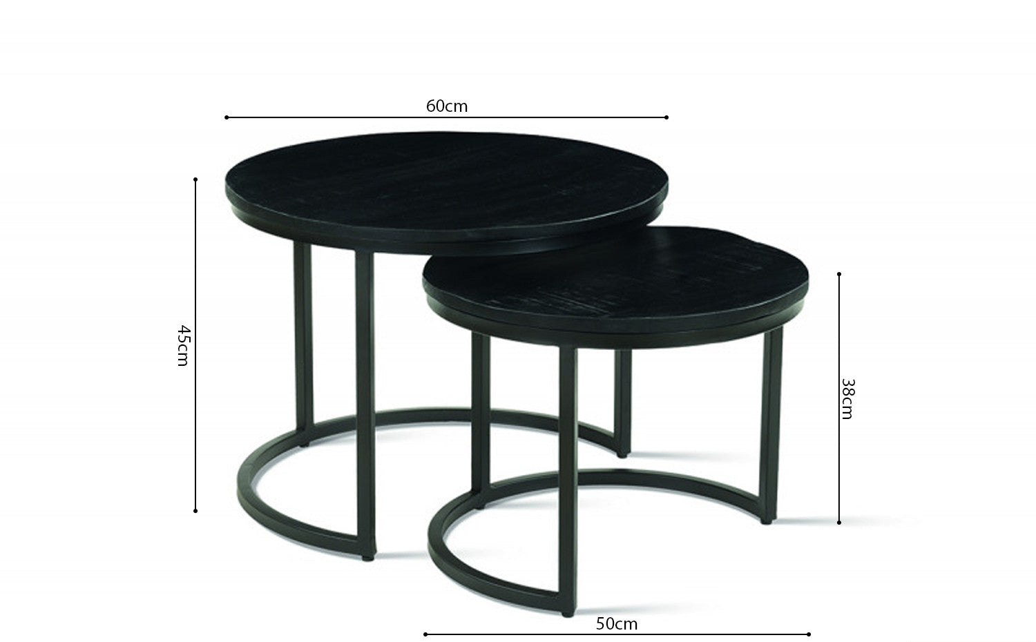 Salontafel zuma 2-delig Mango hout zwart