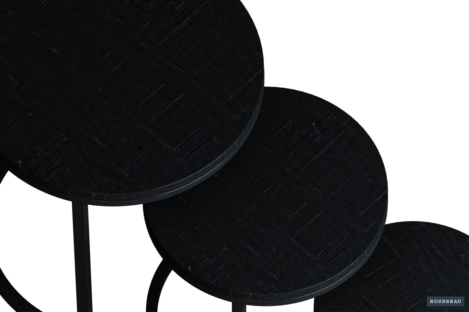 Bijzettafel cas 3-delig Mango hout zwart