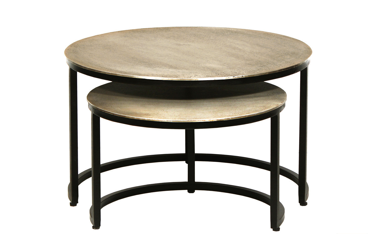 Salontafel sabi 2-delig Verouderd Zilver