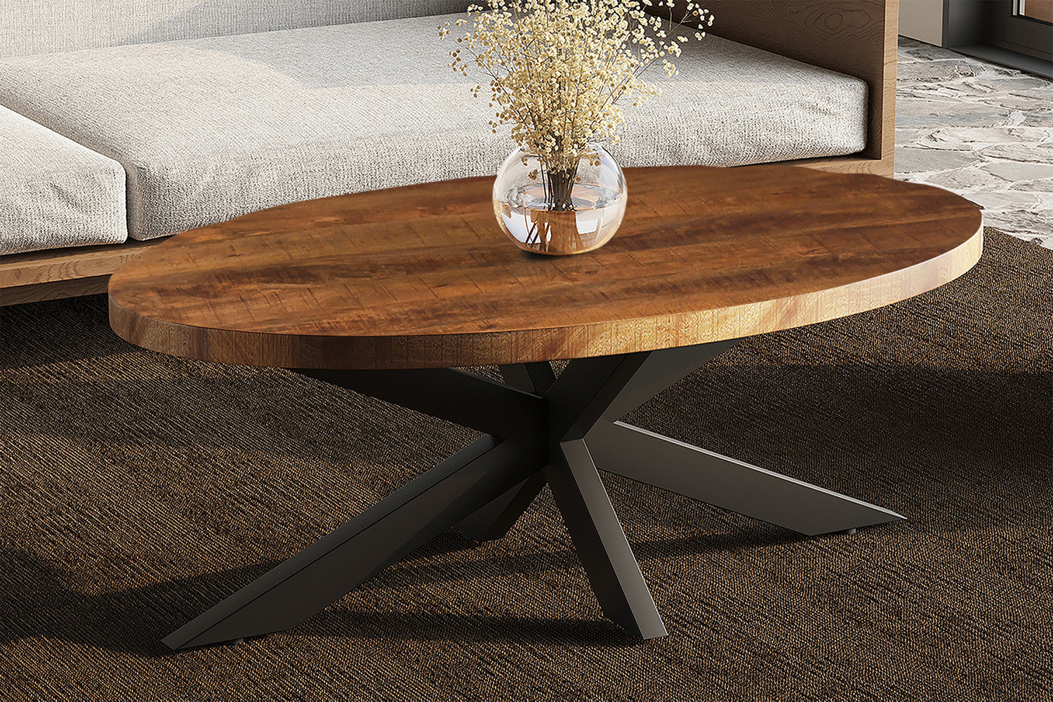 Salontafel sienna Ovaal Mango hout