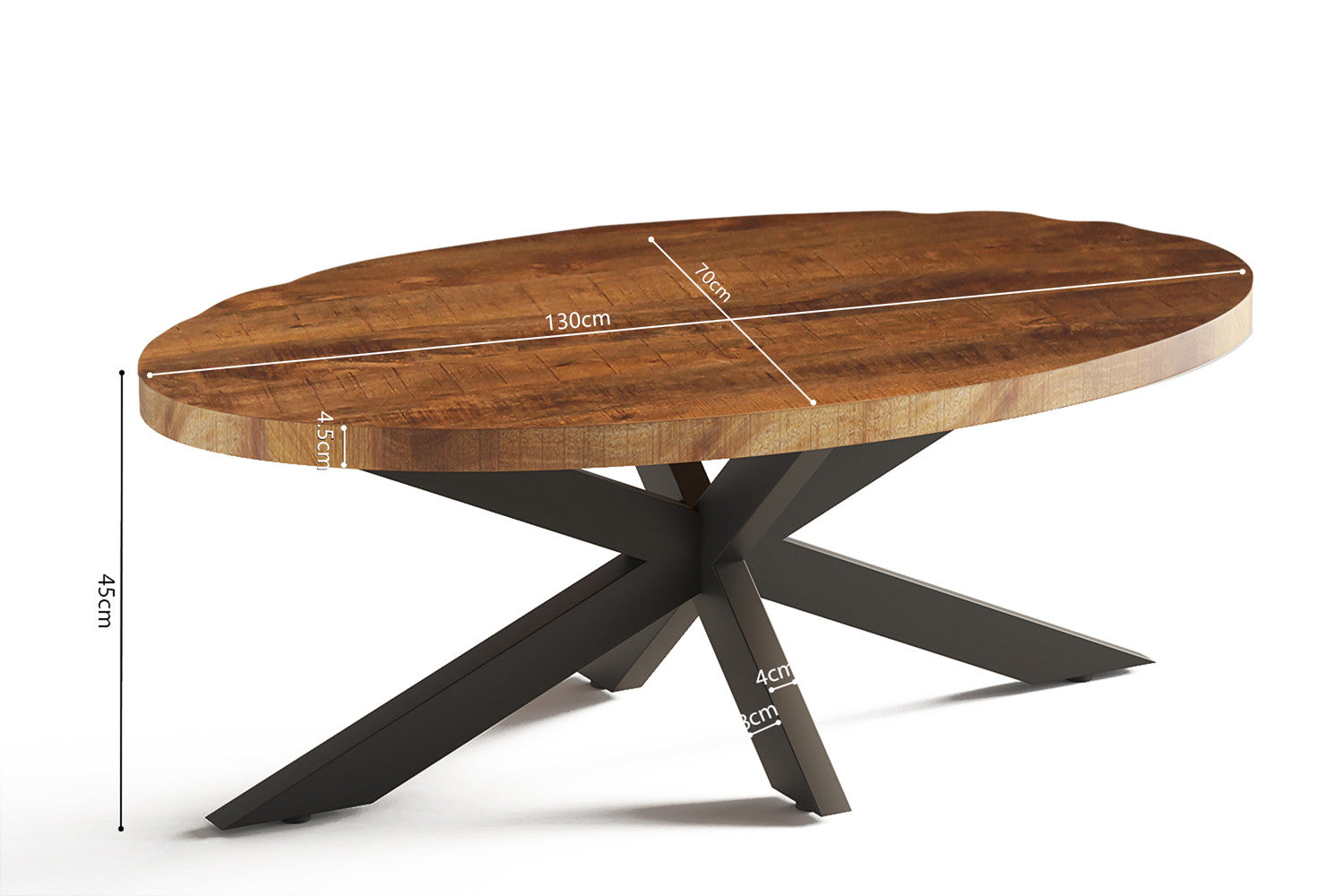 Salontafel sienna Ovaal Mango hout