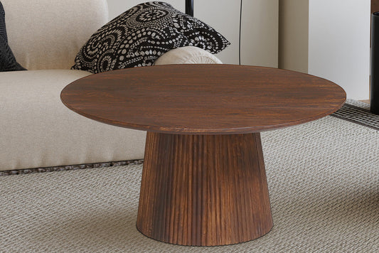Salontafel lumora 80 cm Rond Mango hout Lichtbruin