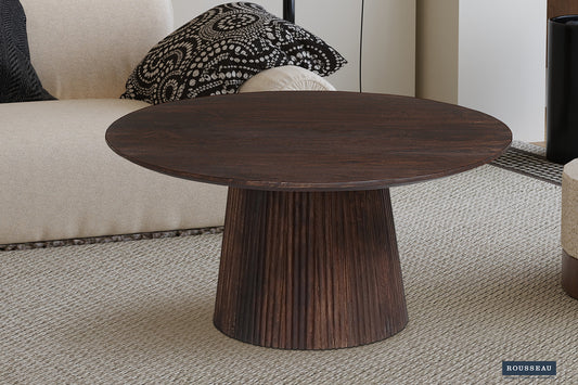 Salontafel lumora 80 cm Rond Mango hout Donkerbruin