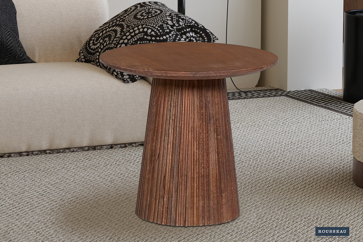 Salontafel lumora 50 cm Rond Mango hout Lichtbruin