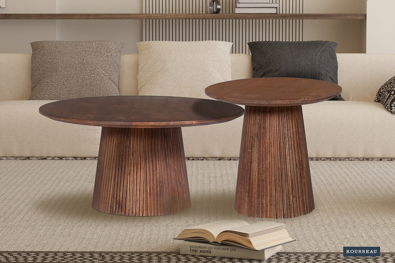 Salontafel lumora 50 cm Rond Mango hout Lichtbruin