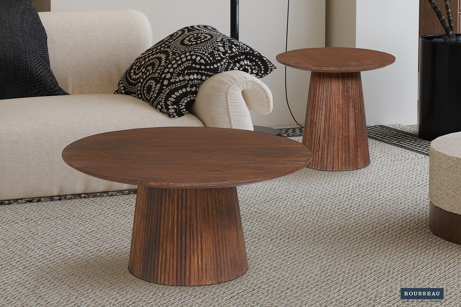 Salontafel lumora 50 cm Rond Mango hout Lichtbruin