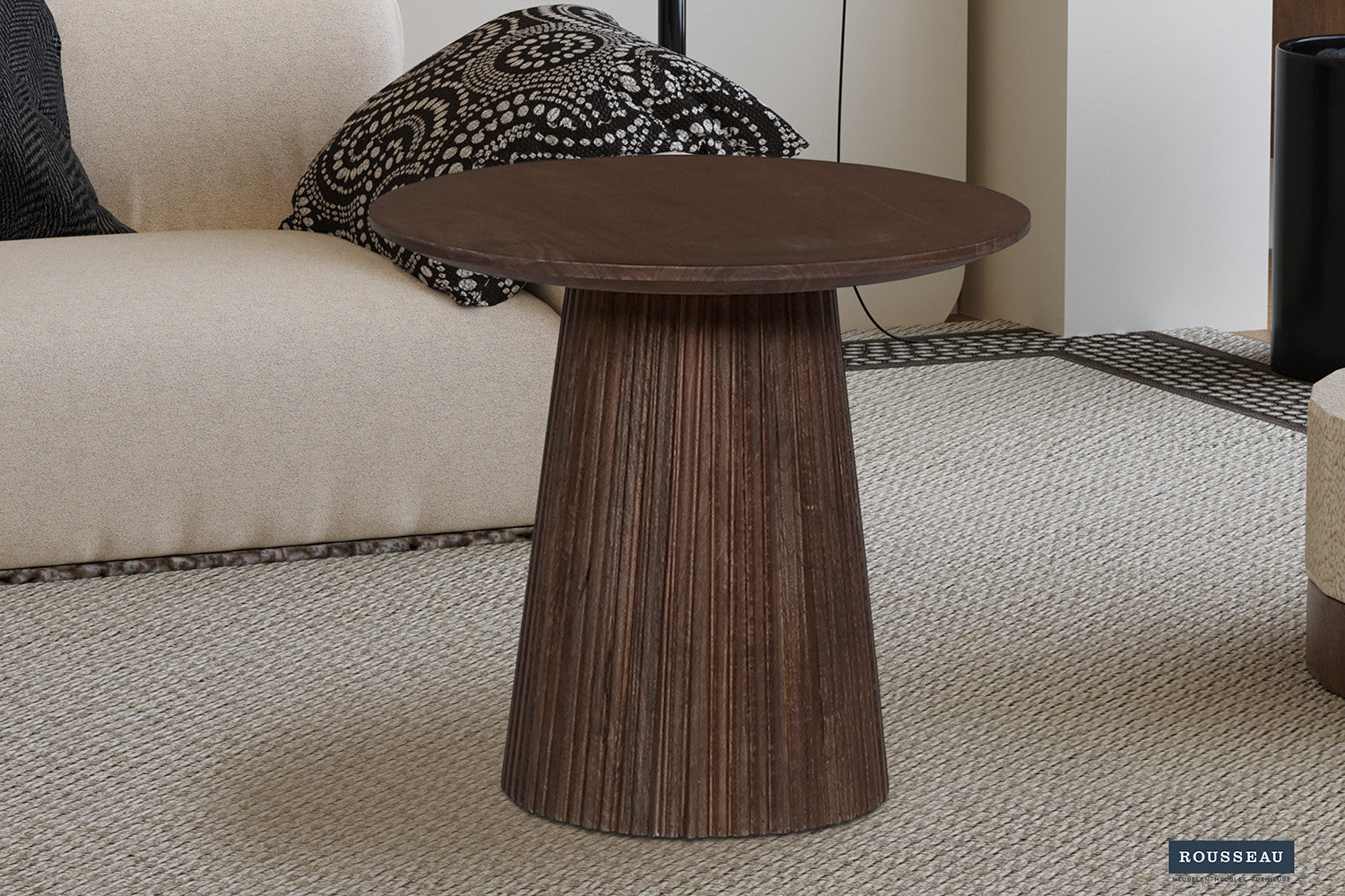 Salontafel lumora 50 cm Rond Mango hout Donkerbruin