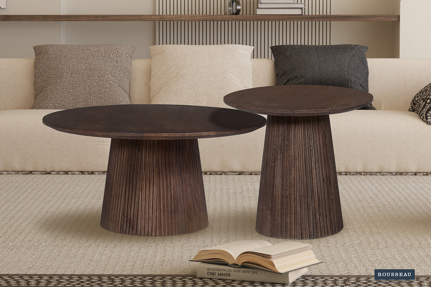 Salontafel lumora 50 cm Rond Mango hout Donkerbruin