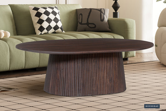 Salontafel lumora 120 cm Ovaal Mango hout Donkerbruin