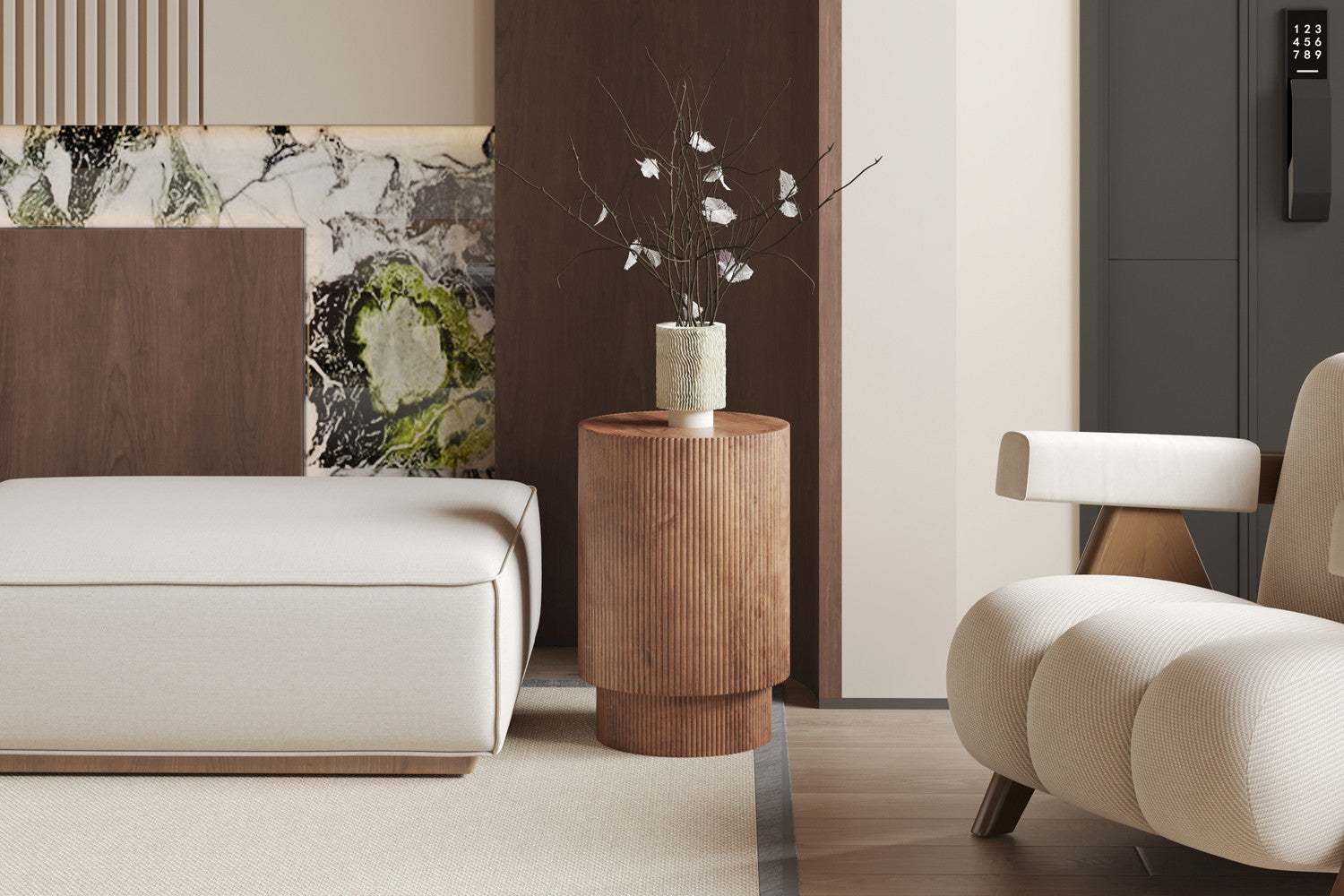 Bijzettafel beau Mango hout Lichtbruin