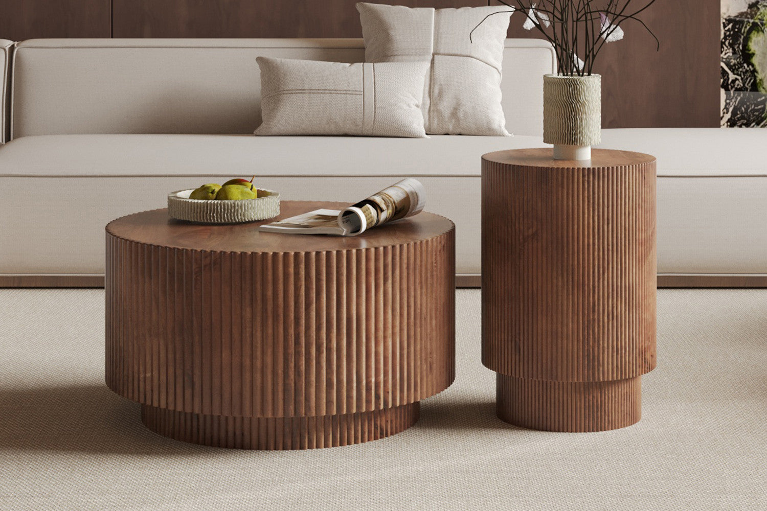 Bijzettafel beau Mango hout Lichtbruin