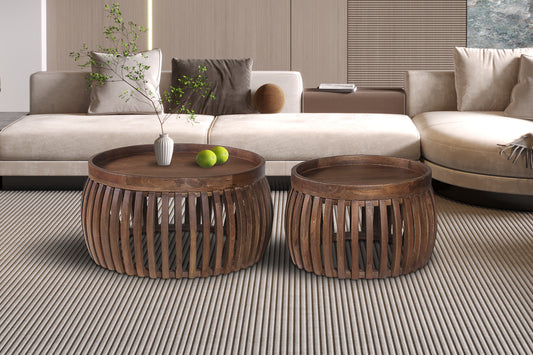 Salontafel tondo 45x50 cm Rond Mango hout Lichtbruin (Copy)