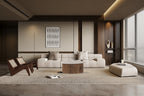 Salontafel basico 90 cm Mango hout met Travertin Beige