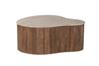 Salontafel Nova 83 cm Mango hout met Travetin Beige
