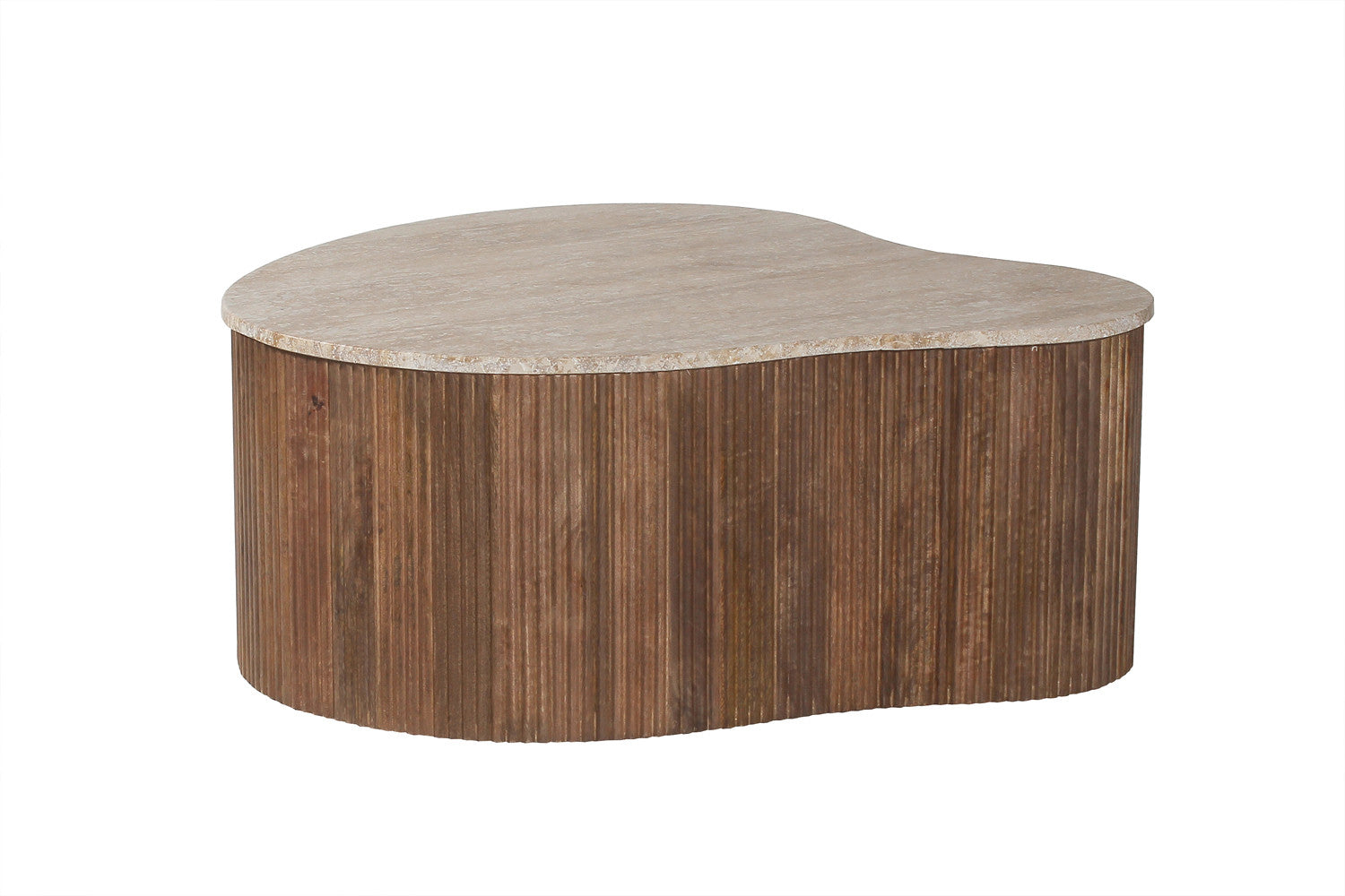 Salontafel Nova 83 cm Mango hout met Travetin Beige