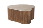 Salontafel Nova 83 cm Mango hout met Travetin Beige